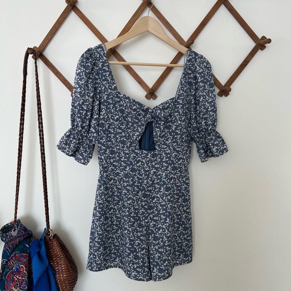 Altar'd State Blue Floral Blouse